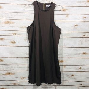 Tobi Women’s Brown Taupe Sleeveless Dress with Zipper Detail Size M